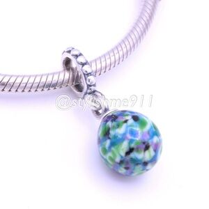 Authentic Pandora Blue Speckled Beauty Dangle - 791601